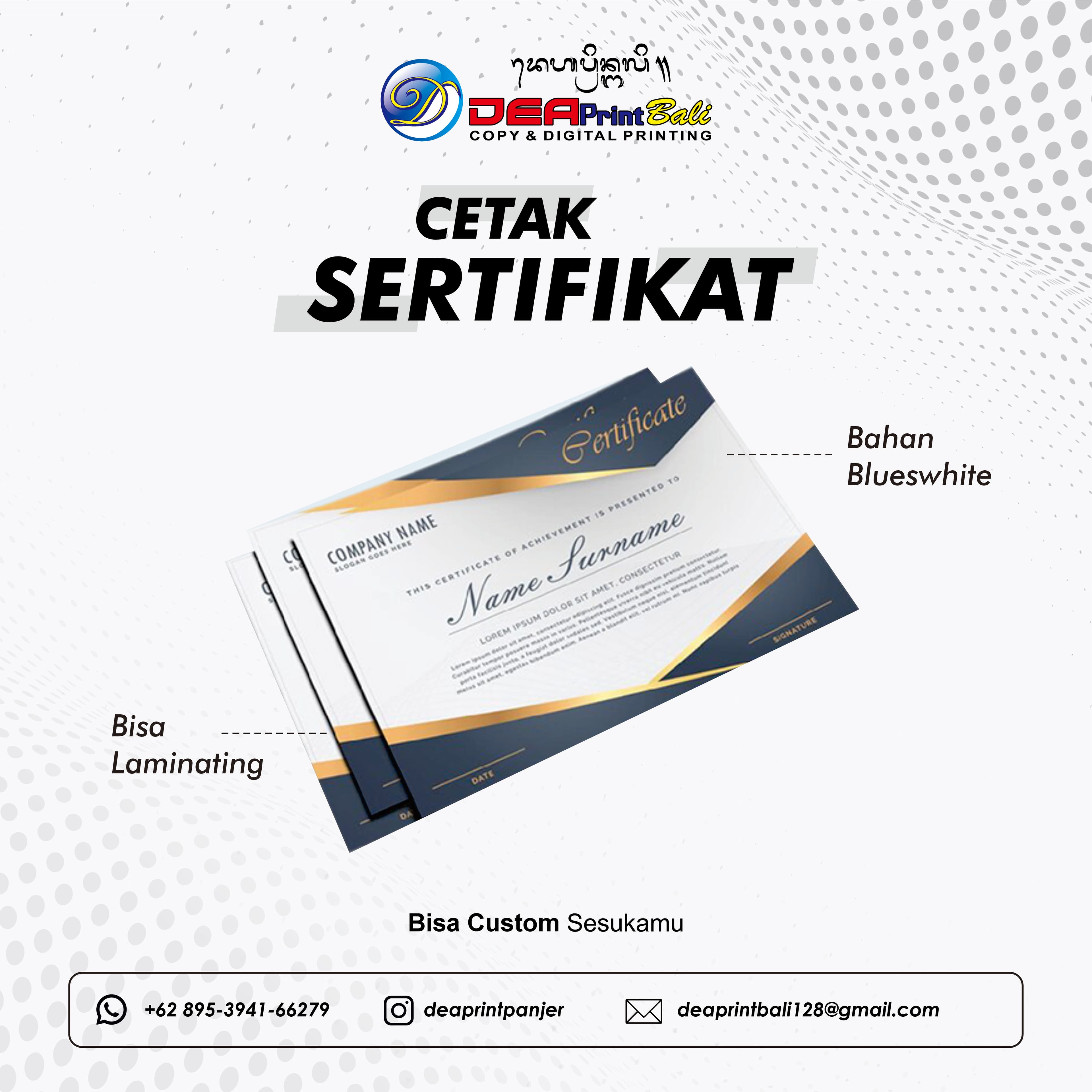 Cetak Sertifikat & Dokumen Resmi